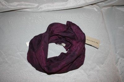 AUTH BURBERRY MEGA CHECK SNOOD CIRCLE SCARF PLUM SALE  