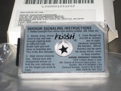 SURVIVAL EMERGENCY SIGNALING MIRROR STAR FLASH 92 NEW  