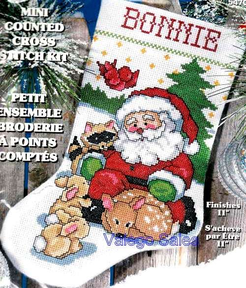 Design Works Counted Cross Stitch kit 11 Stocking ~ SANTA & FRIENDS 