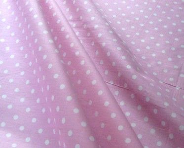   WHITE POLKA DOTS COTTON BLEND SEWING FABRIC MATERIAL BTY 60  