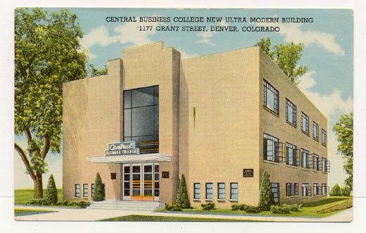 DENVER CENTRAL BUSINESS COLLEGE LINEN POSTCARD PC5863  