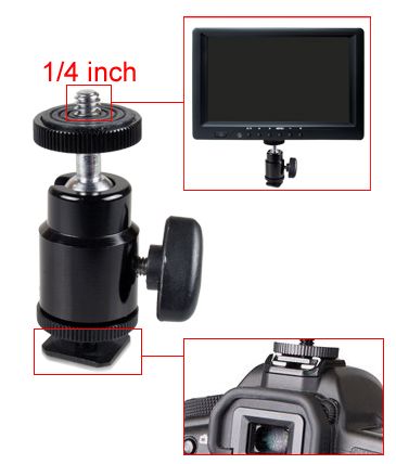 Hot Shoe Mount Adapter For Camera And Monitors  