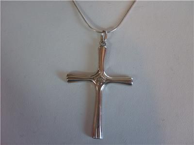 Vintage Taxco S/Silver Cross Necklace Marked TC 925  