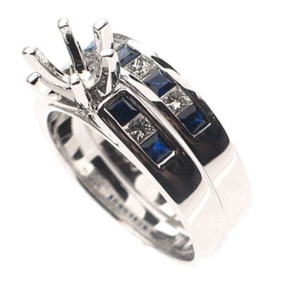 01CT E VS1 SAPPHIRE & DIAMOND BRIDAL ENGAGEMENT SET  