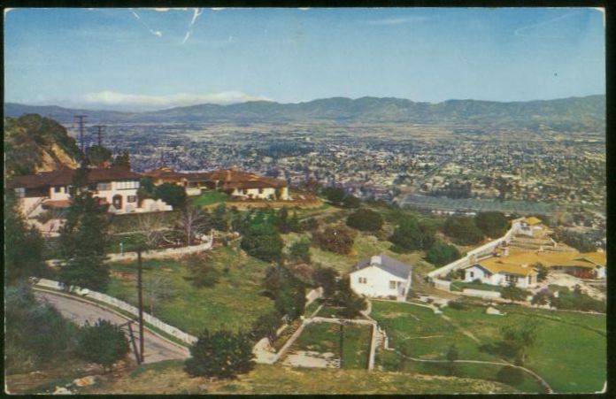 032308 PANORAMA SAN FERNANDO VALLEY CA POSTCARD c 1950s  