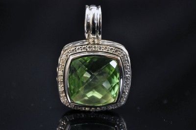 DAVID YURMAN 14MM DIAMOND PRASIOLITE ENHANCER PENDANT  