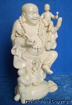 Blanc De China Dehua White Porcelain Of Buddha & Kids  