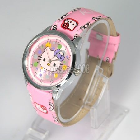 Pink cute lovely colorful Hellokitty Quartz Wrist Watch Party Gift 