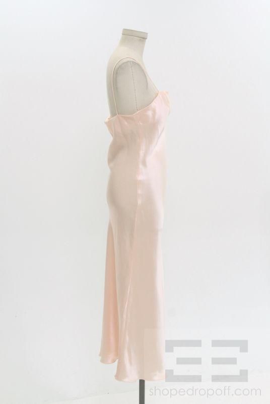 Loro Piana Light Pink Silk Long Night Gown Size XS NEW  