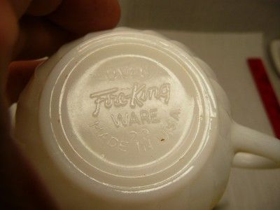 Oven Fire king ware made in USA white coffee cup mug pr  