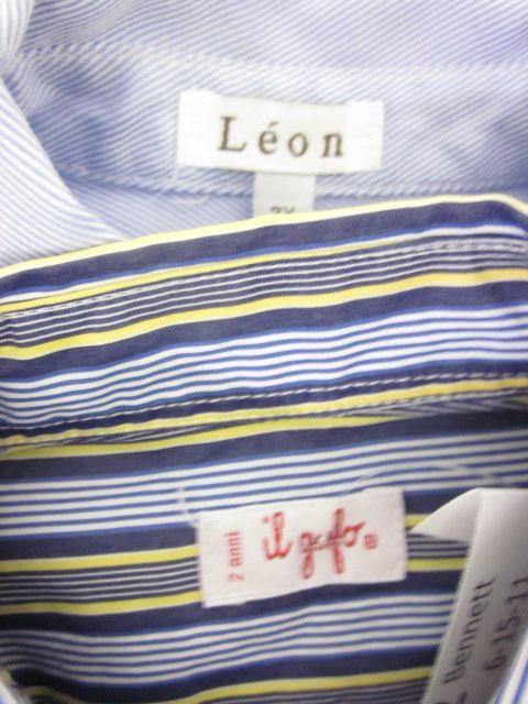 LOT 2 IL GUFO LEON Boys Stripes Button Shirts Set Sz 2  