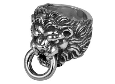King Baby Studios LIONS HEAD RING Sterling silver 925  