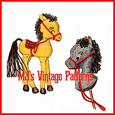 Vintage Hobby Horse & Stuffed Colt Pattern  