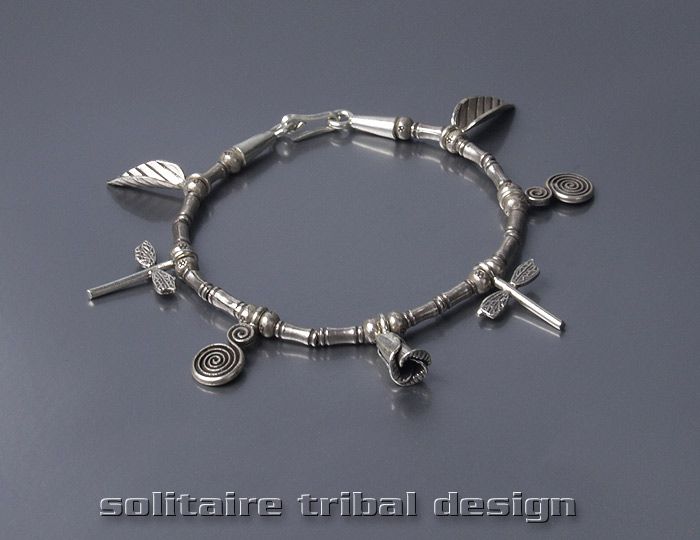 Hill Tribe ~ Traditional Motif Tribal Charm Bracelet  