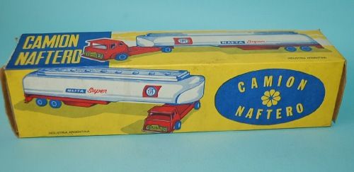 GASOLINE OIL TANK TRUCK SHELL COMPANY PLASTIC TOY BOX ARGENTINA 