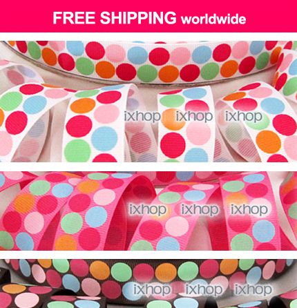 5y 7/8 Gymboree Dot (U PICK COLOR) Grosgrain Ribbon 7050/22 7100/31 