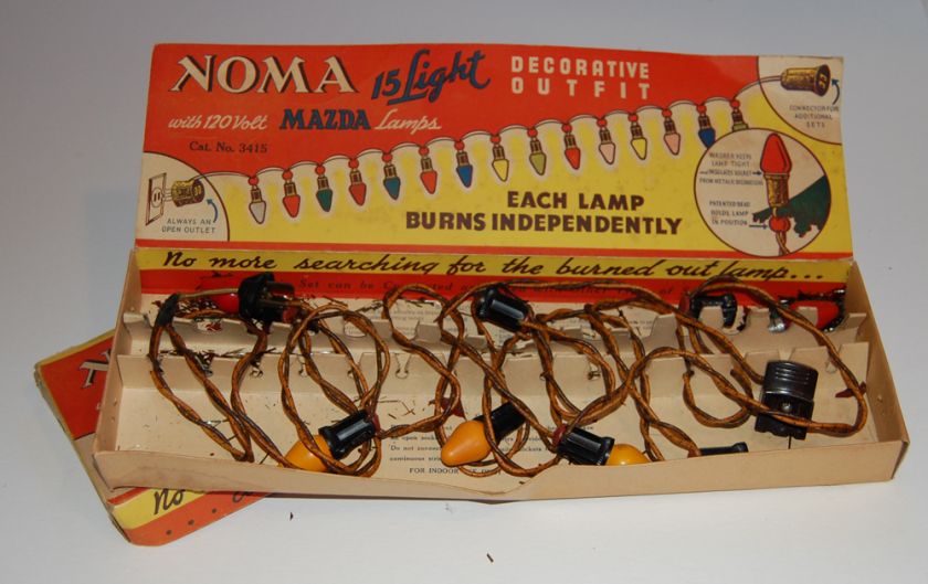 Antique Vintage Christmas Lights In Original Box Noma Mazda 2 On Popscreen