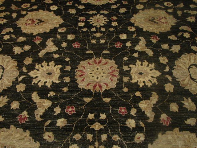 BLACK& GOLD 9X12 CHOBI PESHAWAR RUG  QUALITY A+  