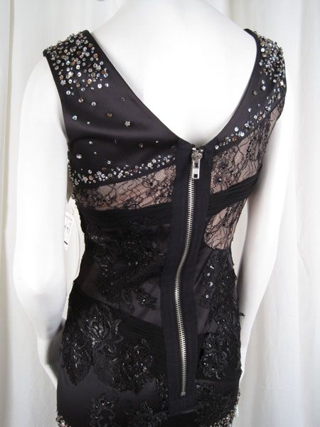 1535 Mandalay Dress Beaded Crystals 8 M Black #00058G  