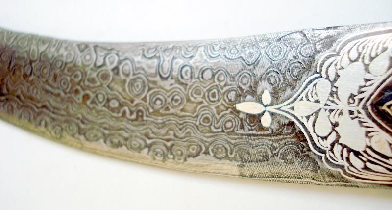 DAMASCUS STEEL BLADE KNIFE DAGGER MAGAR FISH SHAPE  