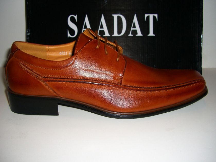 SAADAT ITALIAN Design Brown Mens Shoes Dress Size 7.5  