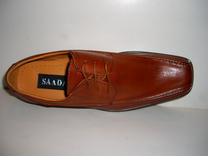 SAADAT ITALIAN Design Brown Mens Shoes Dress Size 7.5  