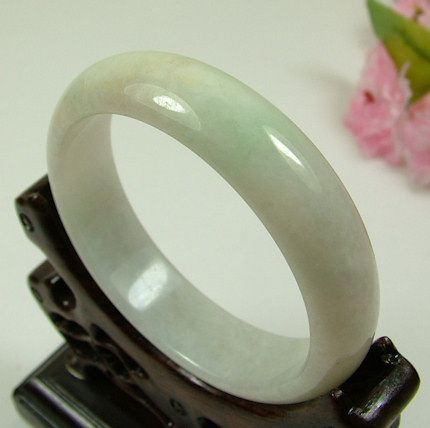 On Sale Light Green White Natural A Jade Jadeite Bangles Bracelets 