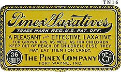 Vintage 1905 Pinex 25 cents Laxative Tin  