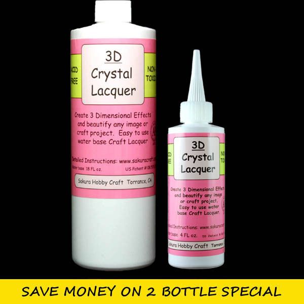 COMBO PACK   3D CRYSTAL LACQUER 18 OZ & 4 OZ BOTTLE  