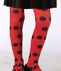 Child Red & Black Ladybug Tights (Medium 50 70 lbs)  