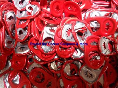 100 Red Colored Budweiser Aluminum Tabs Pop Tab Crown Lots Available 
