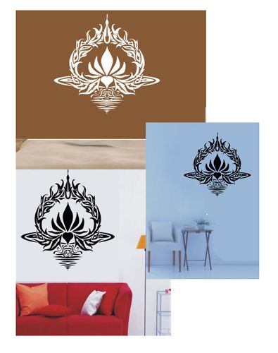 YOGA LOTUS FLOWER ZEN DESIGN WALL DECAL STICKER NAMASTÉ  