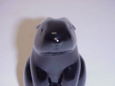 FRENCH BACCARAT BLACK CRYSTAL BUNNY RABBIT FIGURINE  