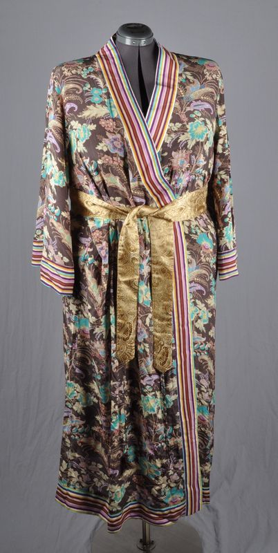 NWT SOFT SURROUNDINGS Silk Crepe Bohemian Print Robe Caftan Wrap Dress 