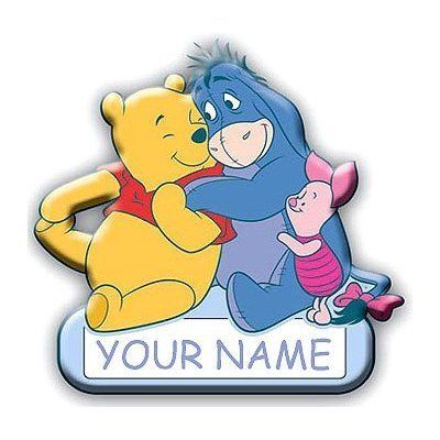 WINNIE THE POOH DOOR NAME PLATE Disney Decor Room Child  