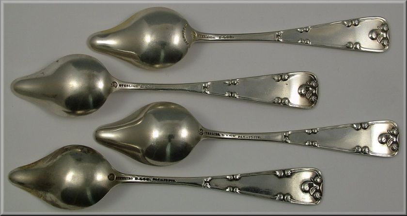 Set of 4 Durgin Salem Witch Sterling Silver Souvenir Spoons