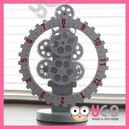 REtrO ModERn ViNTaGe LaRGe GEAR TabLe DeSK CloCK BiG  