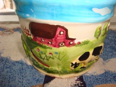 WCL CERAMIC Farm House/cows BUCKET  