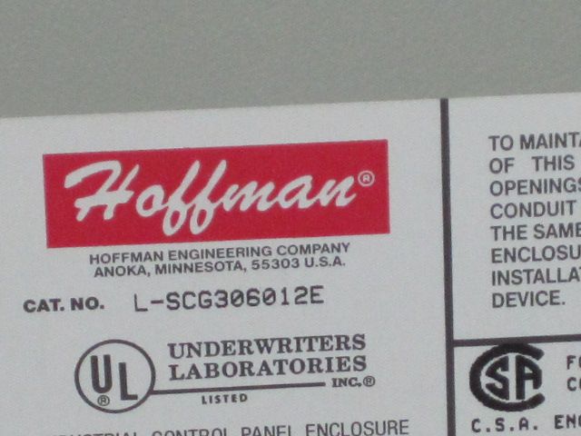 HOFFMAN 24x12x5 SCREW COVER ENCLOSURE L SCG306012E NIB  