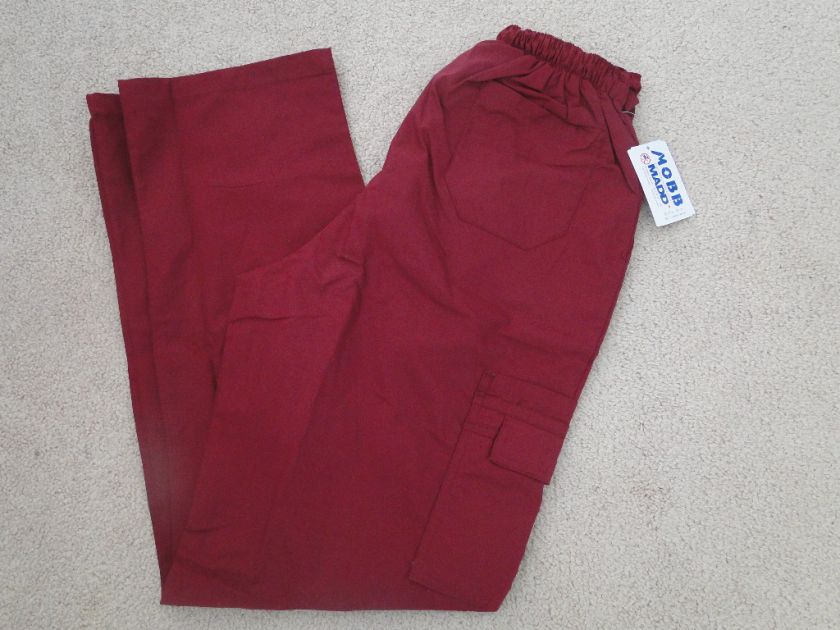 NWT MOBB MEDICAL SCRUB PANT BURGUNDY, Size LARGE  