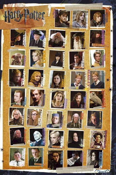 HARRY POTTER POSTER ~ DEATHLY HALLOWS 38 CAST MOVIE  