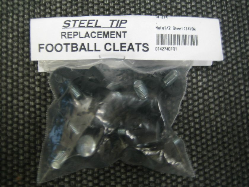Half (1/2) Inch Male Replacement Screw In Steel Tip Football Cleats 14 