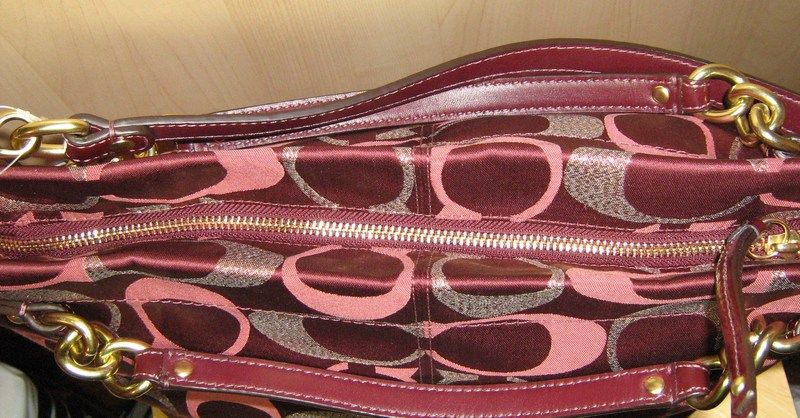   .us P Coach 3 Color Metallic Signature Large Brooke Handbag F18003