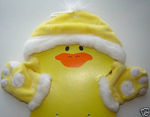 DUCK HAT MITTENS FITS 3 6 ? MONTHS BABY OR REBORN DOLL  