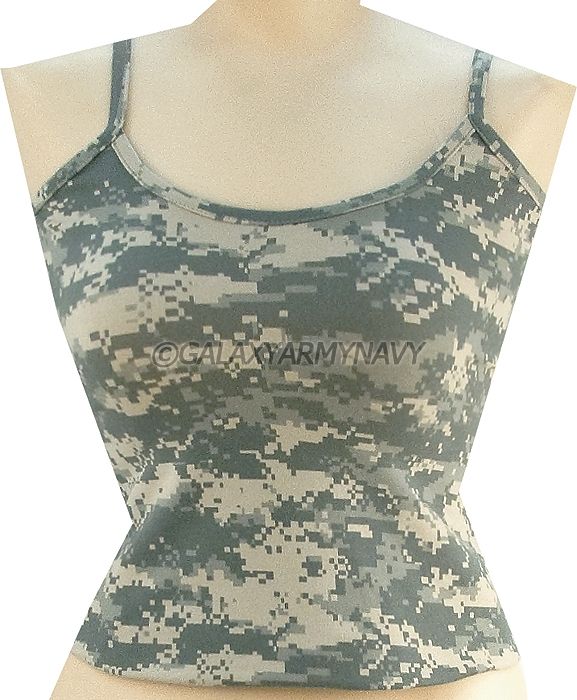 Womens Woodland Camouflage Army Military Tank Top Slim Fit Sleeveless 