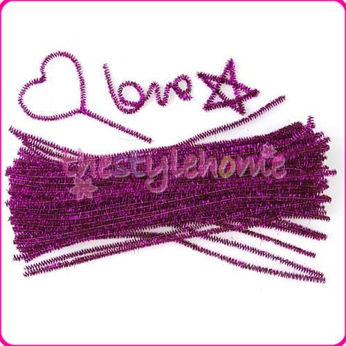 Many Color Glitter Pipe Cleaners Chenille Sparkle Stems  