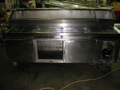 foot Stainless Steel 3 Door Refridgerated Prep Bar with Speed Rail 