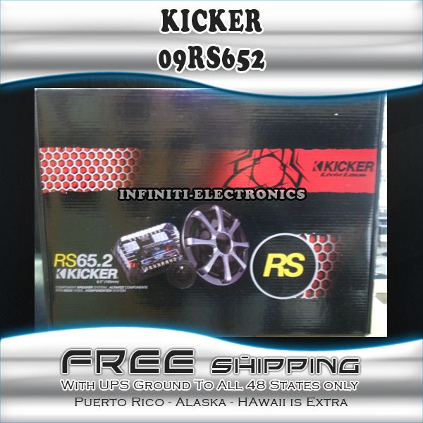 NEW Kicker 09RS65.2 6 1/2 2 way Component SpeakerS  RS 652 RS652 