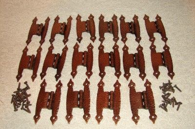 Vintage/Antique Lot Of 16 Metal Cabinet Hinges  