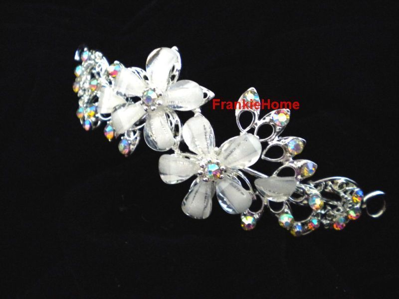 Bridal Crystal Flower Headband Wedding Crown Tiara party  